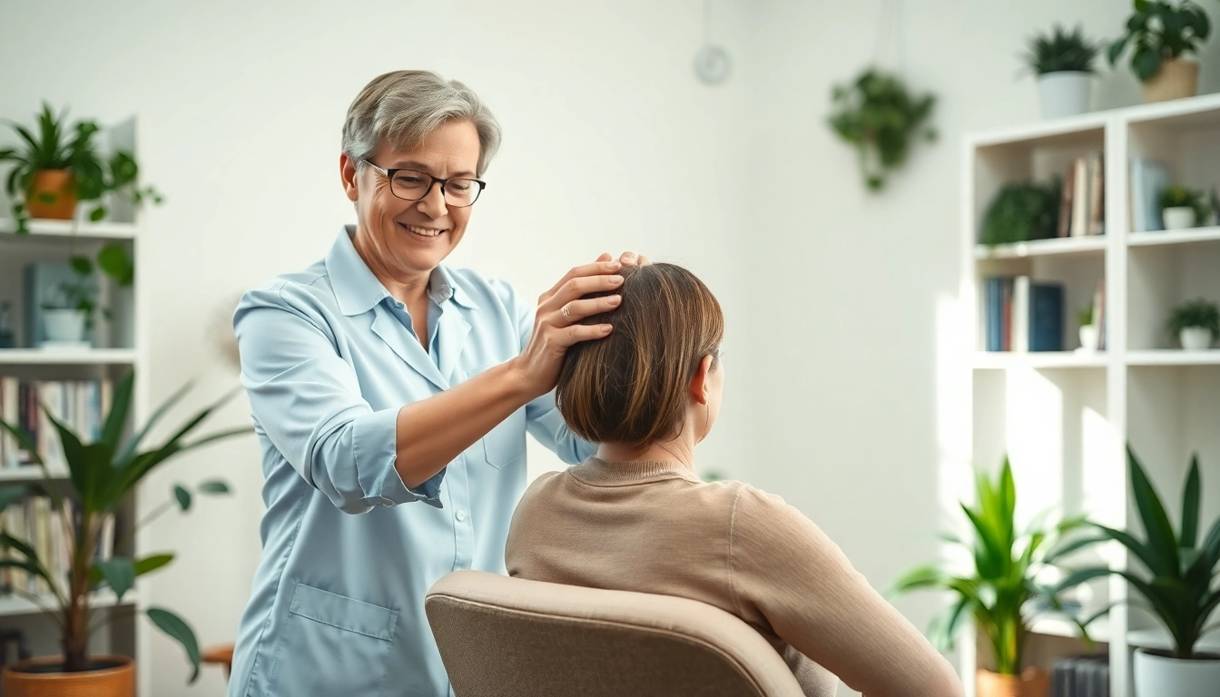 Practicing a natural back pain solution to relieve discomfort in a cozy clinic setting.