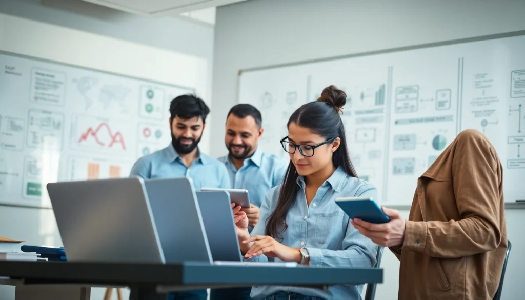 Team working on professional QA services in a bright, modern office environment.