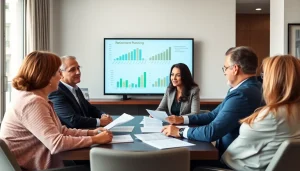 Engaging discussion on retirement planning for business owners San Antonio in a modern office setting.