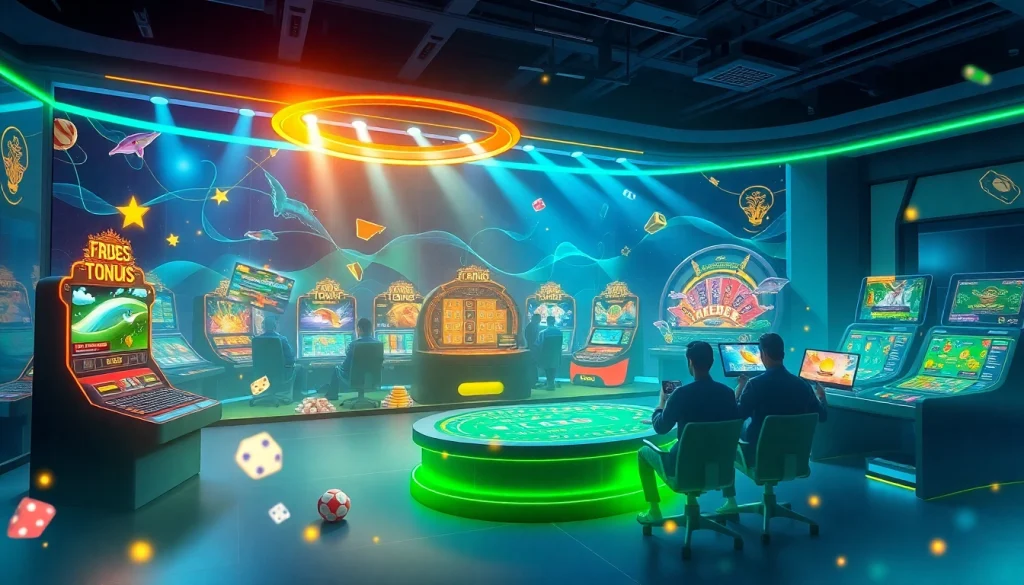 Dynamic casino gaming scene showcasing https://xx88.pizza/ atmosphere with exciting game interfaces.