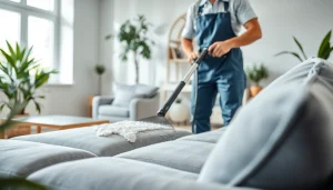 Sofa cleaning Dubai service in action, highlighting professional cleaning techniques and a well-maintained sofa.