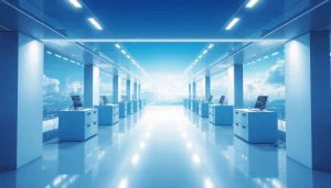 La nube empresarial de Dad2 muestra servidores y tecnologías de vanguardia en un entorno seguro.