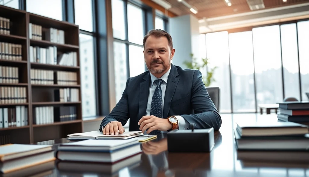 Engaging lawyer at https://www.steinhardtlawfirm.com's office, emphasizing professionalism and trust.