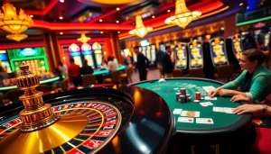 Experience the thrilling world of gambling at mm88 com with players engaging in an exciting roulette game.