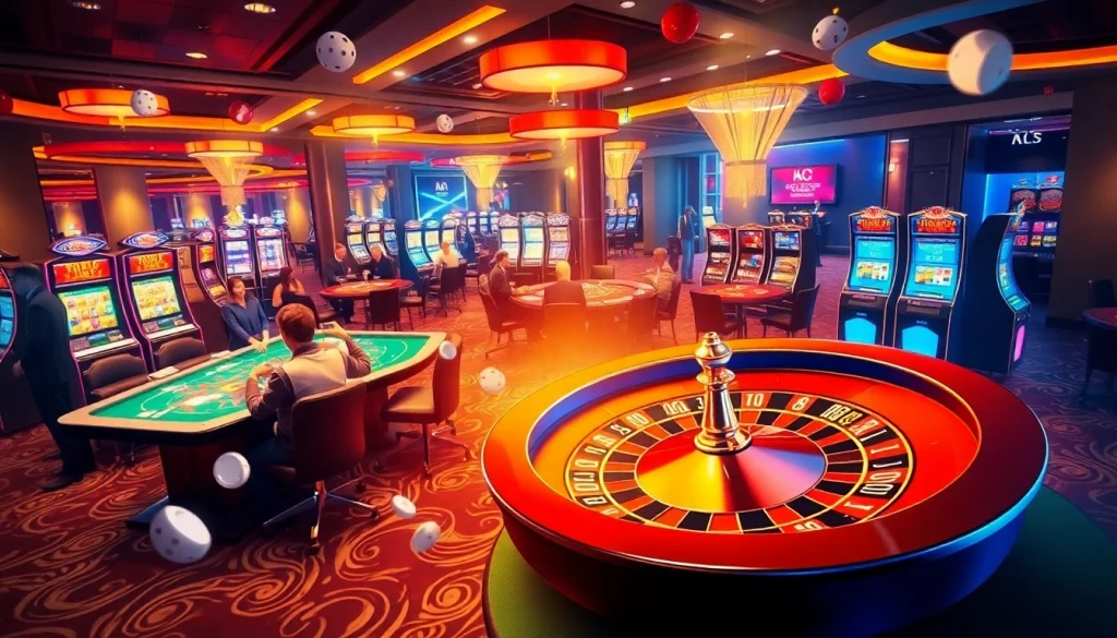 Experience high-stakes excitement at KJC AC 2's vibrant casino floor filled with thrilling games and activities.