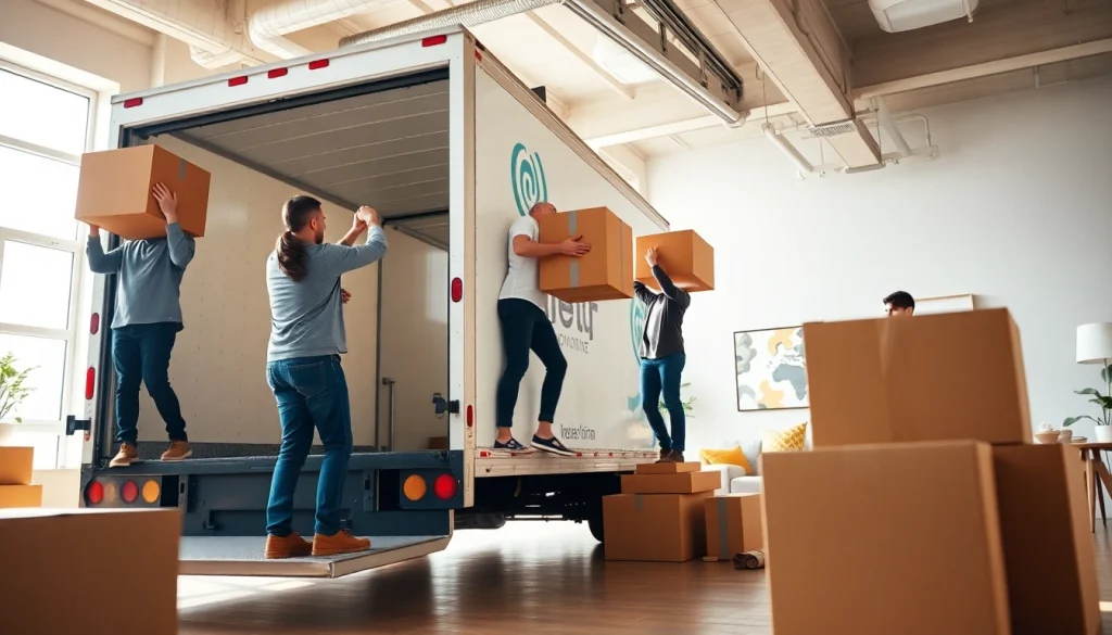 Team of professional movers efficiently relocating items for a Toronto moving company.