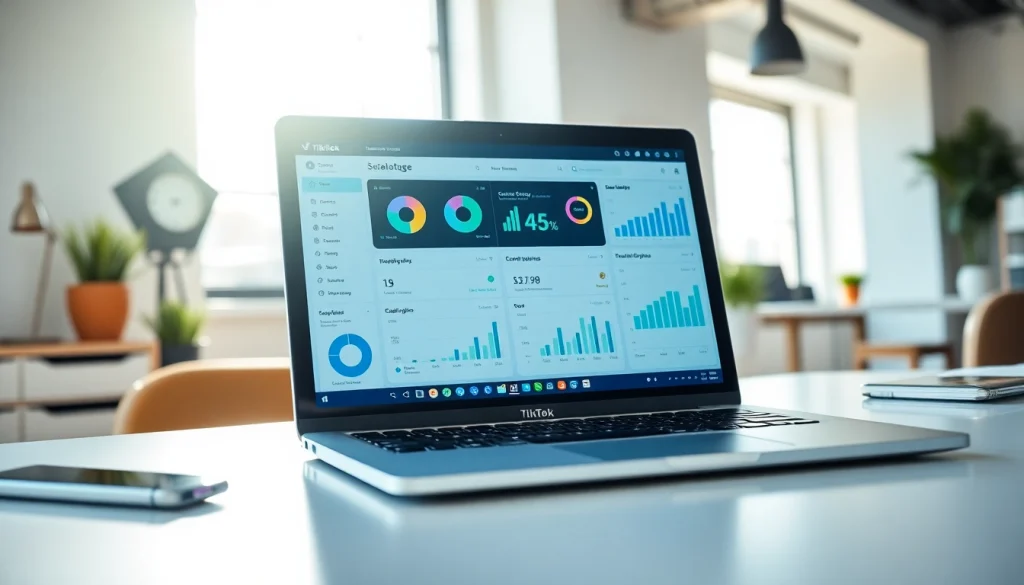 Engaging TikTok SMM panel showcased on a laptop for effective social media management.