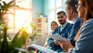 Engaged patients learning about prostavive in a professional consultation environment.