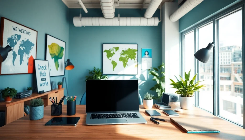 Engaging workspace with creative tools and https://www.ound-ound.com lighting for productivity.