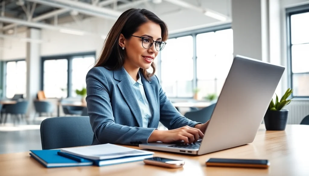 Enhance your outreach with this LinkedIn Profile Rental setup in a modern office.