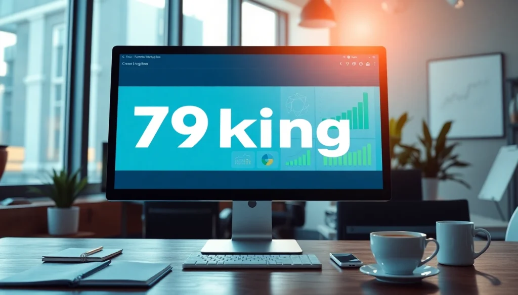 79king website interface showcasing digital marketing success with engaging analytics and creative graphs.