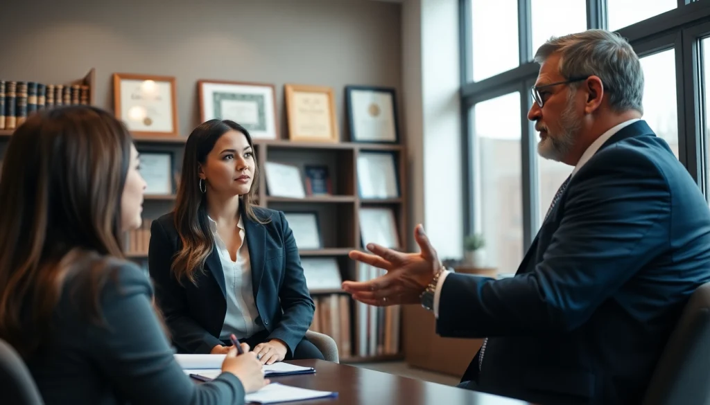 Consultation at https://www.arcalaw.com with a professional criminal defense attorney in a modern office.