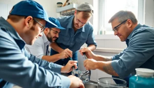 Sewage repair Durham experts inspecting pipes in a residential kitchen with precision.