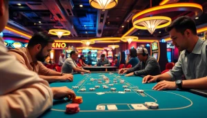 Menikmati Daftar Domino88 game dengan semangat tinggi di kasino yang cerah.