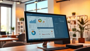 Effizienter Order Entry System auf einem modernen Computerbildschirm in einem einladenden Büro.