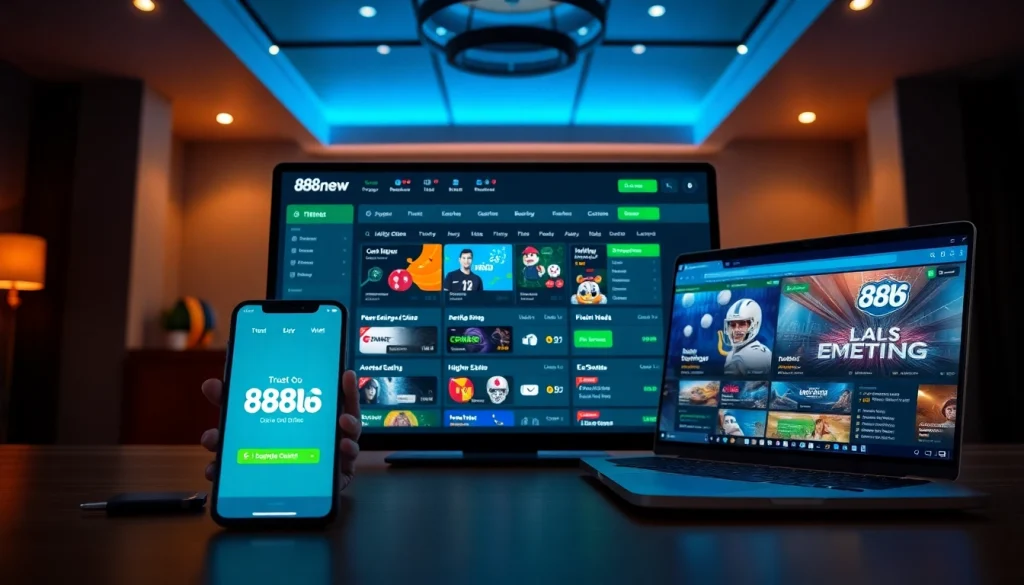 Engaging interface of 888 new betting platform showcasing diverse gaming options and user-friendly design.