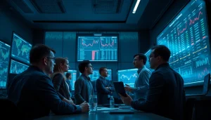 Analisis strategi komengtoto oleh tim di ruang modern dengan grafik dan statistik.