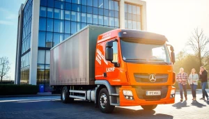 Schrotthandel Düsseldorf – professioneller Schrottabholservice vor einem modernen Gebäude.