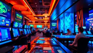 Menampilkan pemain terlibat dalam bolahiu game di kasino online yang modern.