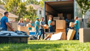 Efficient junk removal services at Myeasyjunkremoval.com, showcasing a team clearing clutter.