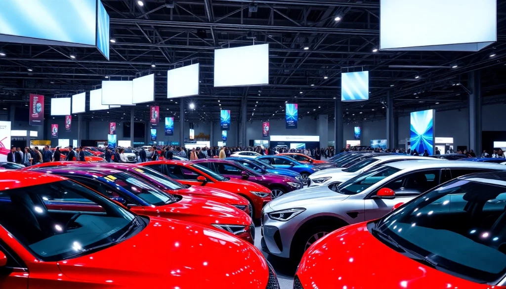 Visit the vibrant auto cars show displaying a variety of sleek vehicles and enthusiastic attendees.