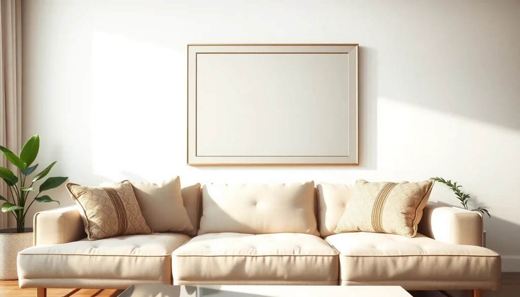 Elevate your decor with a handmade mirror from https://merithome.co.uk, showcased in a chic living room setting.