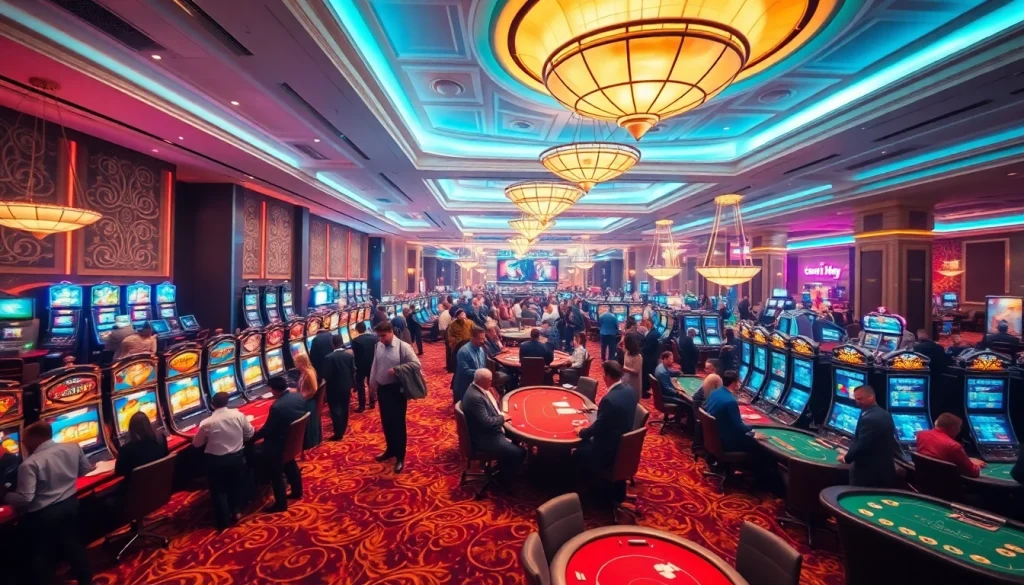 คาสิโนที่มีผู้เล่นเข้าร่วมสนุกในบรรยากาศที่มีชีวิตชีวา พร้อมรายละเอียดหรูหรา