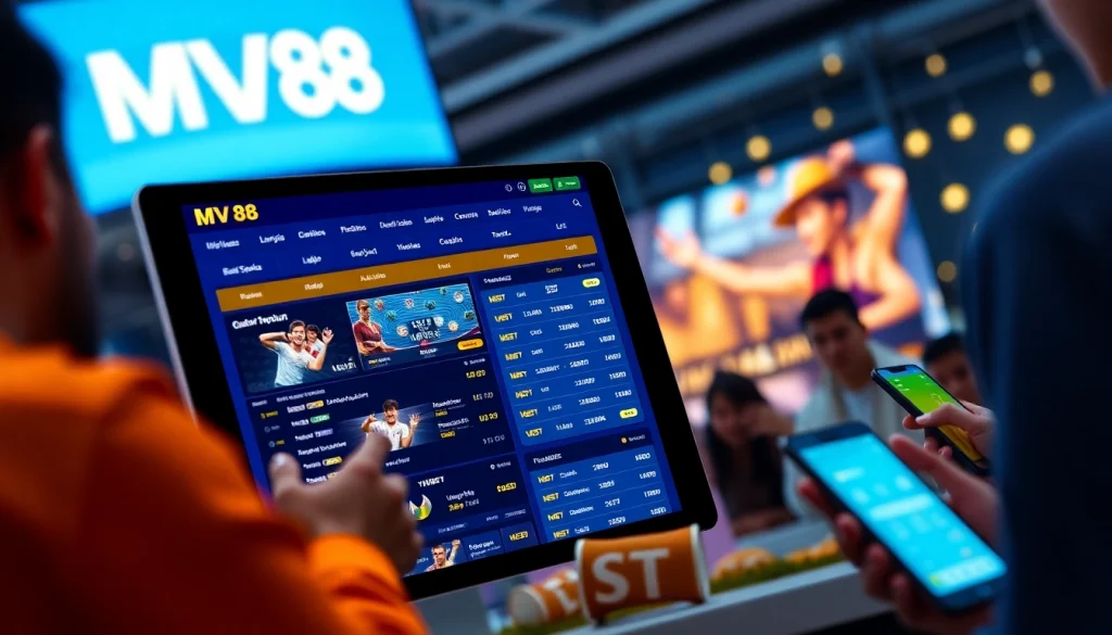 Engaging MV 88 online gambling platform with users betting safely using USDT.