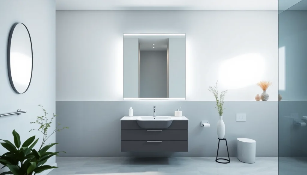 sonni Spiegelschrank mit integrierter Beleuchtung in eleganter Badezimmerumgebung