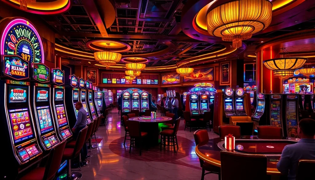 คาสิโนที่มีบรรยากาศการเล่นพนันที่มีชีวิตชีวาและผู้เล่นสนุกสนาน
