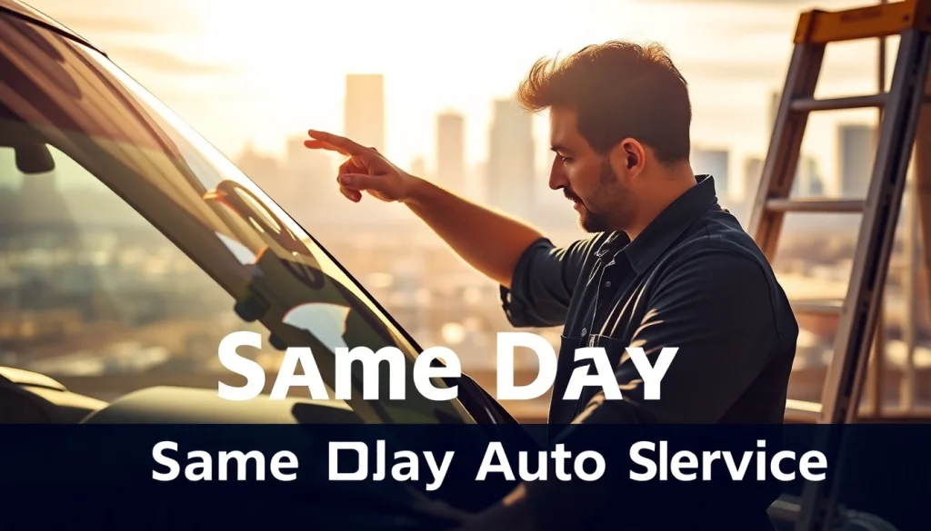 Skilled installation of same day auto glass service Denver in action.