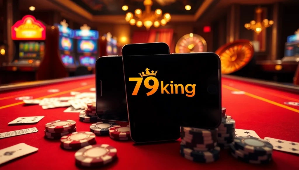 Experience the excitement of online gambling with the 79king app on a smartphone.