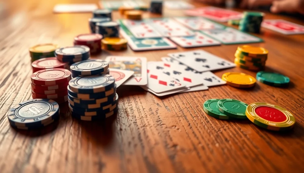 Explore the exciting world of Rummy nabob with vibrant game pieces illuminated by soft lighting.