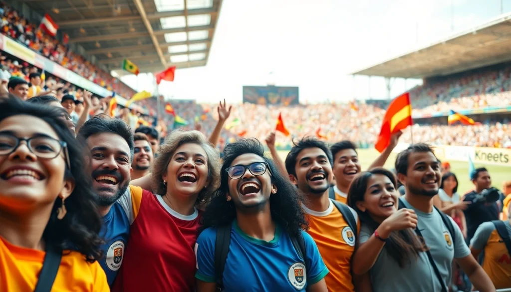 Celebrate the excitement of sports fans at https://thesportstribune.in with vibrant stadium atmosphere.