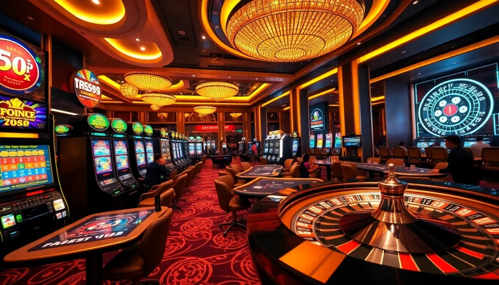 Players enjoying vibrant games at nhà cái 789p, capturing the thrill of the casino atmosphere.