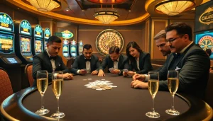 Engaging players at a poker table with "Nếu như vậy bám vào đây" strategy and high-stakes excitement.