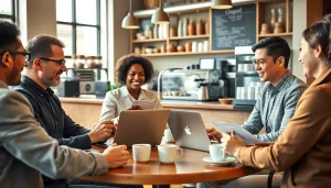 Gather feedback using https://enqueteplein.nl in a relaxed café setting with diverse individuals collaborating.