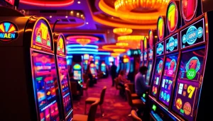 Menggoda audiens dengan slot gacor yang menang besar di kasino yang ramai.