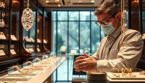 Finde einen Juwelier in der Nähe mit hochwertigen Schmuckstücken und stilvollen Auslagen.