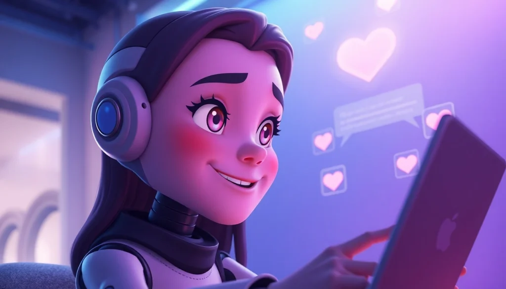 ai sex chat free engaging AI character in a futuristic chat interface