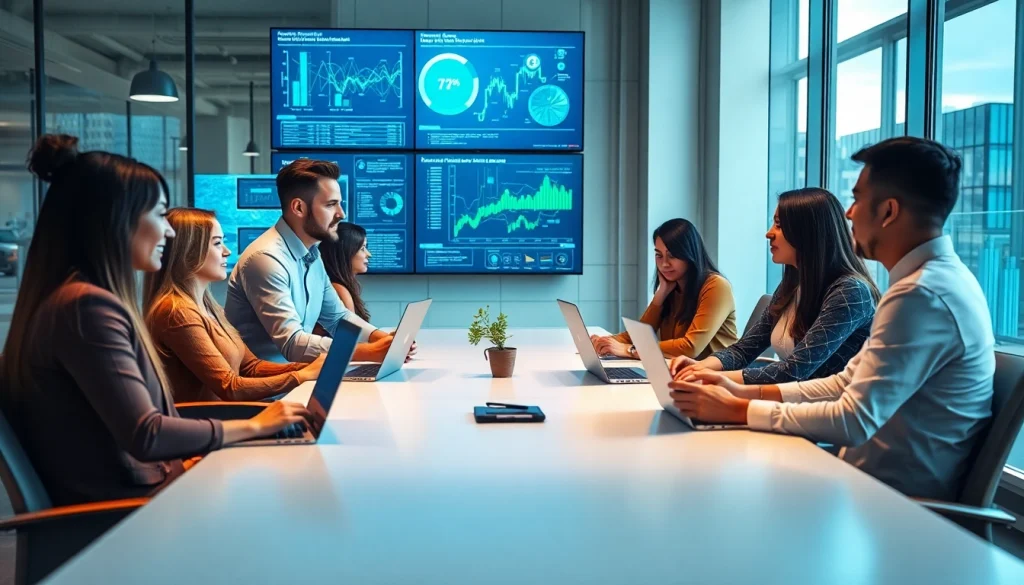 Transform business efficiency with a managed IT service team in action during a collaborative meeting.