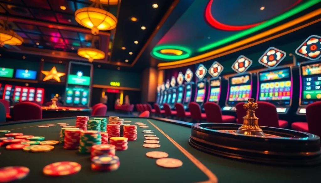 Engage in thrilling gameplay at S8 casino with vibrant poker chips and roulette.