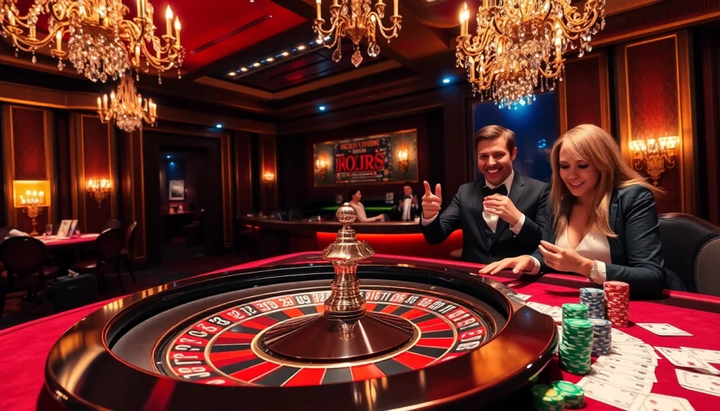 Exciting Netwin gaming scene with a roulette wheel and colorful chips on a stylish poker table.
