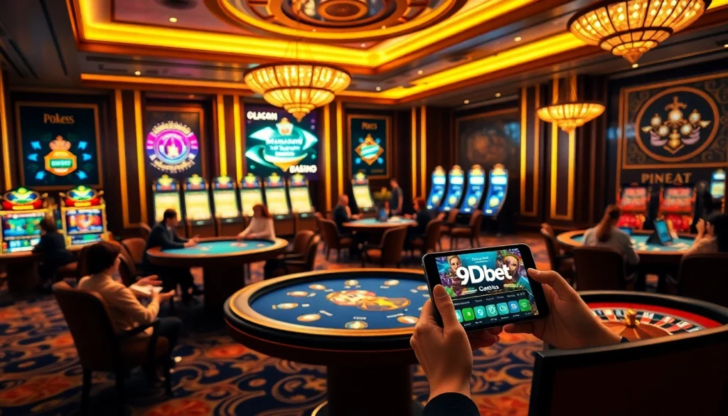 Experience the engaging gameplay of the 9Dbet App through interactive casino tables and vibrant visuals.