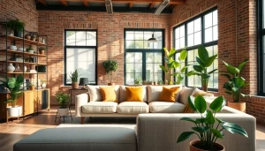 Showcasing a stylish home renovation living room with vibrant decor and natural light.