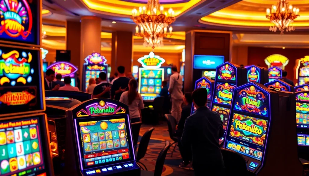 Rasakan keseruan petanitoto saat bermain mesin slot di kasino yang meriah.