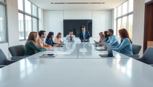 Collaborative business meeting showcasing teamwork and professionalism, enhancing the business strategy.
