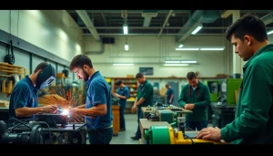 Hands-on training at trade schools oahu, with students learning various vocational skills.