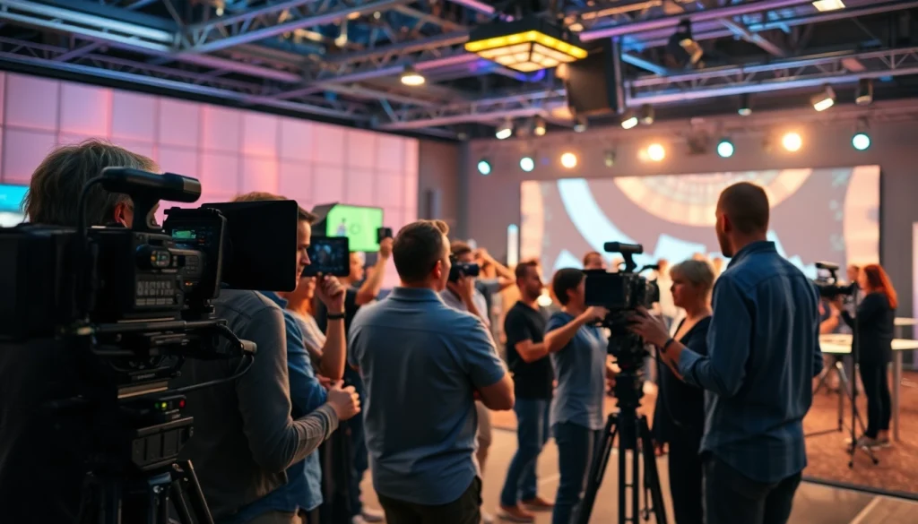 Video Production Company Phoenix team filming a dynamic corporate event on set.