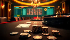 Is qq88 lừa đảo không ? Enjoying an exciting casino atmosphere with poker chips and cards.